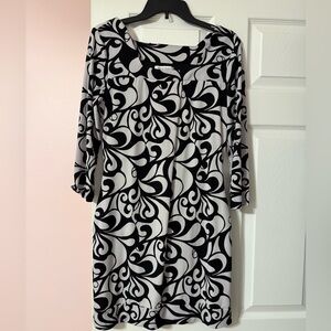 Black and White Patterned Dress